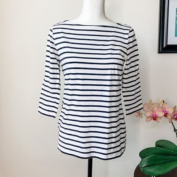 🍋 Merona 3/4 Sleeve Striped Top - Picture 1 of 8